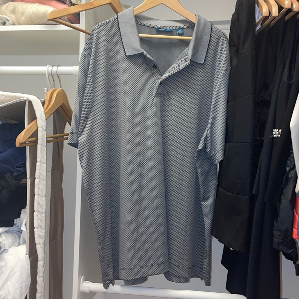 Patterned gray dress collared shirt